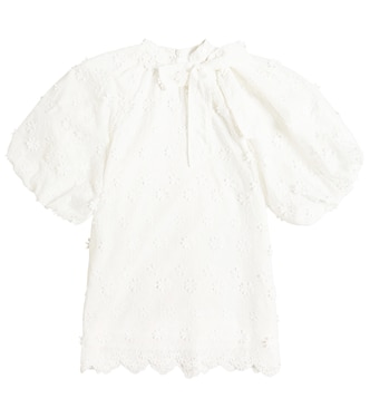 Tie-neck cotton dress | Petite Amalie  