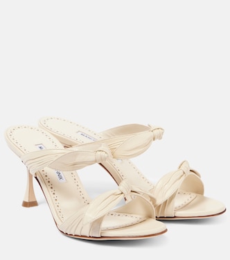 Lollo 70 bow-detail leather sandals | Manolo Blahnik