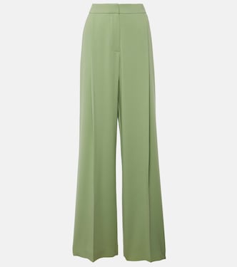 Weite High-Rise Hose aus Georgette | Oscar de la Renta