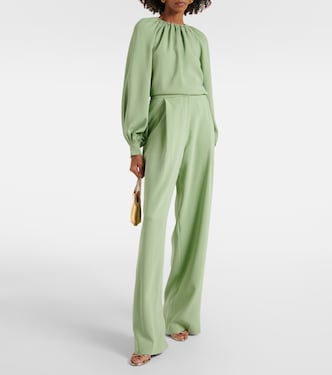 Pantalon ample en soie mélangée | Oscar de la Renta