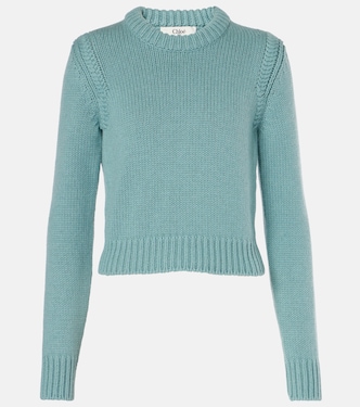 Pull raccourci en cachemire et coton | Chloé
