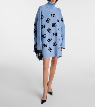 Oversize-Rollkragenpullover DG aus Wolle | Dolce&Gabbana
