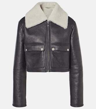 Chaqueta cropped de piel con borrego | Dolce&Gabbana