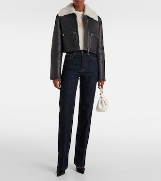 Cropped-Lederjacke mit Shearling | Dolce&Gabbana