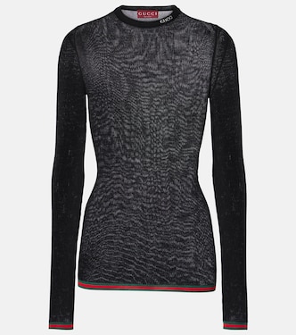 Top Web Stripe aus Kaschmir und Seide | Gucci