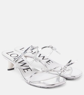 Petal metallic leather sandals | Loewe