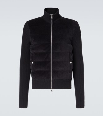 Down-paneled virgin wool jersey cardigan | Moncler