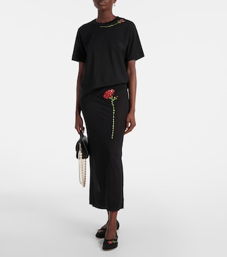 T-shirt in jersey di cotone con cristalli | Simone Rocha