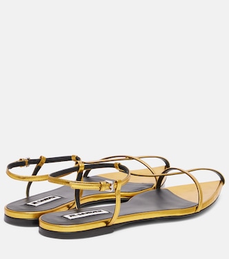 Metallic leather sandals | Jil Sander