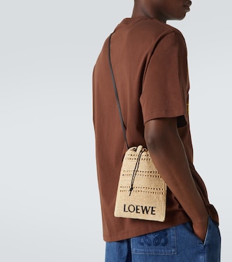 Paula's Ibiza - Borsa a tracolla in rafia con logo | Loewe