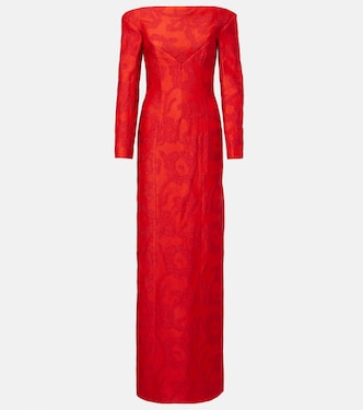 Zarith jacquard off-shoulder bouclé maxi dress  | Emilia Wickstead