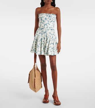 Caudal strapless cotton-blend minidress | Agua by Agua Bendita