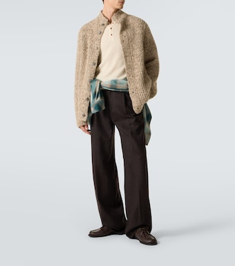 Cashmere bouclé cardigan with labradorite | God's True Cashmere