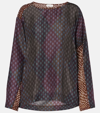 印花真丝混纺上衣 | Dries Van Noten