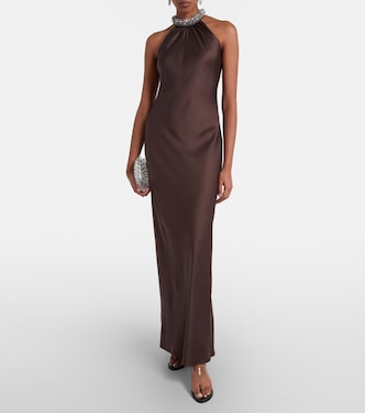Embellished satin gown | Simkhai