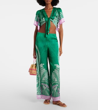 Cropped-Top Rose aus Satin  | Poupette St Barth