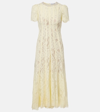 Robe midi en dentelle à ornements | Self-Portrait