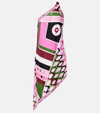 Printed asymmetric silk satin minidress | Pucci