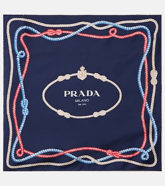 Foulard imprimé en soie | Prada