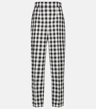 Gingham high-rise cotton pants | Miu Miu
