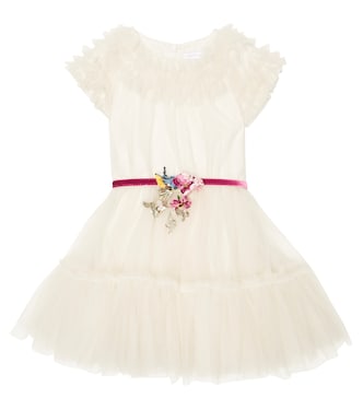 Embellished tiered tulle dress | Monnalisa