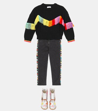 Pull à franges en coton et laine | Stella McCartney Kids