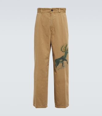 Pantalones anchos de algodón estampados | Incotex x Facetasm