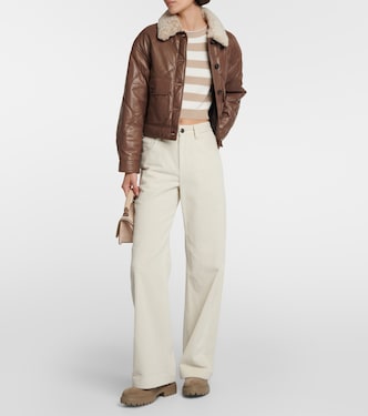 Chaqueta de piel con borrego | Brunello Cucinelli