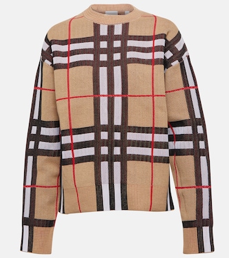 Jersey en mezcla de algodón a cuadros | Burberry