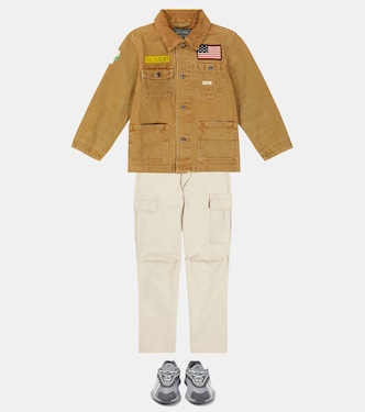 Oztral J leather-trimmed sneakers | Adidas Originals Kids