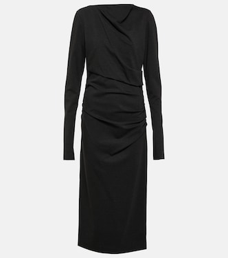 ワンピース Sportmax Black Twill Acline1234 Dress Slim-fit draped dress - RUNWAY, black | Sportmax