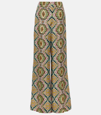 Pantalones anchos de seda estampados | Etro