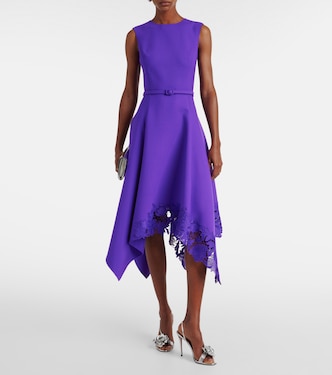 Abito midi asimmetrico Peony in guipure | Oscar de la Renta