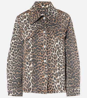 Leopard-print denim jacket | Ganni