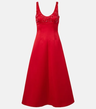 Verziertes Midikleid Abella aus Satin | Emilia Wickstead