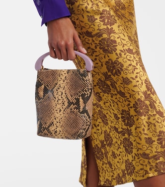 Small snake-effect leather tote bag | Dries Van Noten