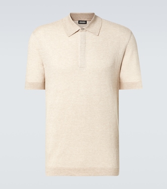 Cotton, linen, and silk polo sweater | Zegna