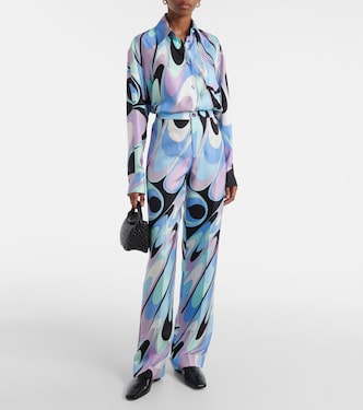 Pantaloni a gamba larga in twill di seta | Pucci