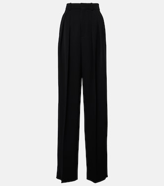 High-rise wool Grain De Poudre tuxedo pants | Saint Laurent