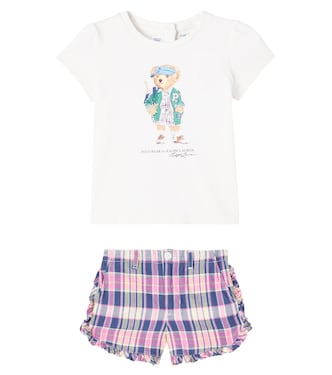 Baby Polo Bear cotton T-shirt and shorts set | Polo Ralph Lauren Kids