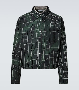 Checked layered cotton poplin shirt | Acne Studios