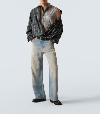 Checked layered cotton poplin shirt | Acne Studios