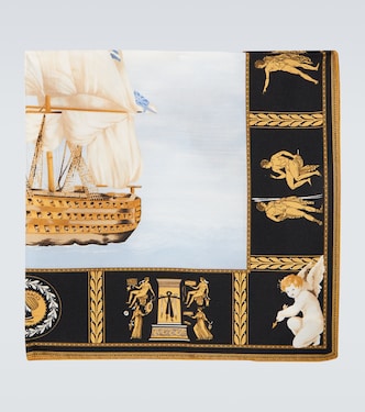 Printed silk pocket square | Rubinacci