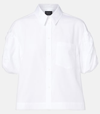 Camicia cropped in popeline di cotone con maniche a sbuffo | Simone Rocha