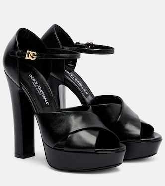 Sandalias de piel con plataforma | Dolce&Gabbana