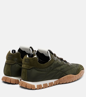 Tyre suede-trimmed sneakers | Miu Miu