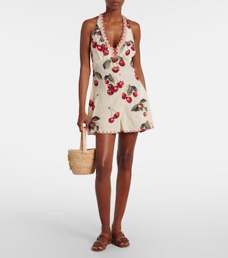 Notes From The Road printed linen romper | Camilla