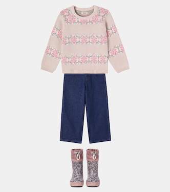 بلوفر من القطن الجاكار بطبعات الورود Alberte | Wheat