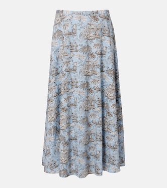 Floral cotton midi skirt | Staud