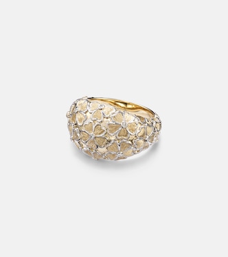 Dôme Fleurie 9kt gold (375/1000) ring with diamonds | Yvonne Léon